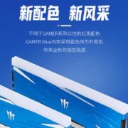 影驰 （Galaxy）DDR4 台式机内存条 灯条 GAMER系列 小蓝内存条 Gamer Blue 2666 8G