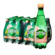 perrier 巴黎水 桃子味含气天然矿泉水 500ml*6瓶