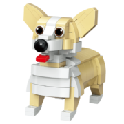 哲高 积木拼装柯基柴犬MINI摆件动物萌宠物狗狗系列创意摆件男孩女孩生日礼物 00912-柯基犬-176PCS