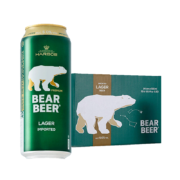 豪铂熊（BearBeer）拉格啤酒500ml*24听 整箱装 德国原装进口