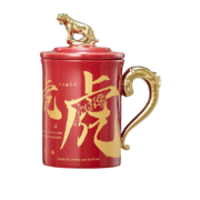 共禾京品（JINGREPUBLIC） X周大福联名款虎虎生威陶瓷马克杯高颜值送礼大容量水杯商务礼品 虎虎生威系列马克杯 - 大福红色