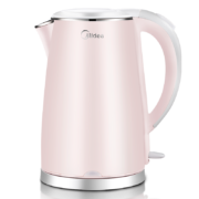美的（Midea）电水壶304不锈钢电热水壶养生壶1.7L容量双层防烫烧水壶 WHJ1705b