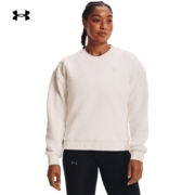 安德玛（UNDERARMOUR）女子珠皮呢保暖圆领训练运动卫衣1367056 白色112 M