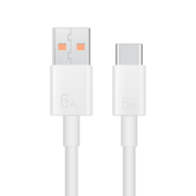 华为HUAWEI 原装6A数据线 USB Type-A转USB Type-C/1m线长/支持66W（11V6A）充电 白色CC790