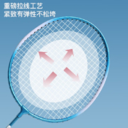 羽毛球拍单拍对拍儿童成人通用初学训练耐打超轻家庭健身运动套装 粉拍+3球