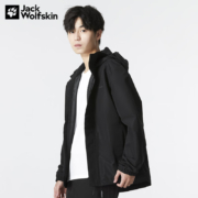 预售JackWolfskin狼爪官方冲锋衣男22春秋新品户外防风防水休闲夹克外套5020894 5020894-6000/黑色 L  180/100A