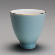 容山堂轻时 陶瓷祥和茶杯 小号品茗杯主人杯个人杯单杯盏功夫茶具 陶瓷祥和茶杯-精锐蓝