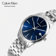 CK凯文克莱 CalvinKlein男女士石英表Time系列   女表 蓝盘钢带 小号36mm K4N2314N（表盘:36MM）