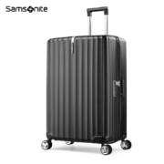 Samsonite/新秀丽拉杆箱男女通用行李箱时尚竖条纹旅行箱飞机轮登机箱商务休闲GU9*09001黑色20英寸