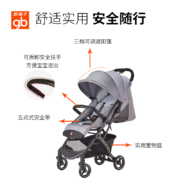 gb好孩子 婴儿车 可坐可平躺 背带可调节 前扶手可拆卸 单手收车 轻便儿童推车 灰色 D619-R209GG