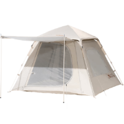 牧高笛（MOBIGARDEN）自动帐篷 户外露营精致野餐遮阳防风大门厅帐3-4人全自动帐篷 EX19561004 米白
