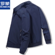 罗蒙（ROMON）品牌夹克男2022外套男装立领青年男棒球服薄款休闲男士夹克 6601黑色 M体重80-100斤