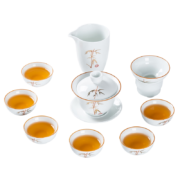 金镶玉 茶具套组 盖碗茶杯白瓷茶具家用简约套装 节节盖碗套装