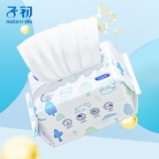 子初山茶绵柔巾一次性洗脸巾婴儿干湿两用绵柔巾宝宝一次性面巾纸洗脸巾 【柔肤山茶绵柔巾200*150】80抽*6包