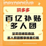 促销活动：拼多多 百亿补贴多人团