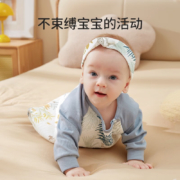 欧孕（OUYUN）宝宝空气层睡袋秋冬新款棉家居服亲肤透气婴儿宝宝睡袋新生儿童防踢护肚 猿嬉【空气层睡裙裆下有扣】 S建议身高55-80厘米