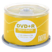 铼德(ARITA) e时代系列 DVD+R 16速4.7G 空白光盘/光碟/刻录盘 桶装50片