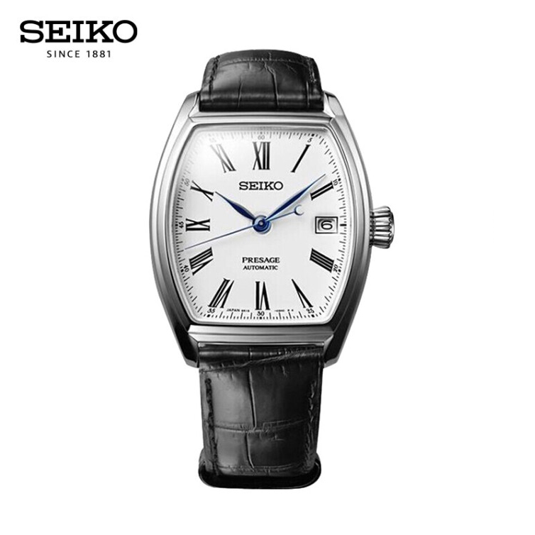 SEIKO 精工 SPB049J1 手表原装进口男表休闲商务Presage系列手动/自动上链机械表皮带腕表 酒桶珐琅