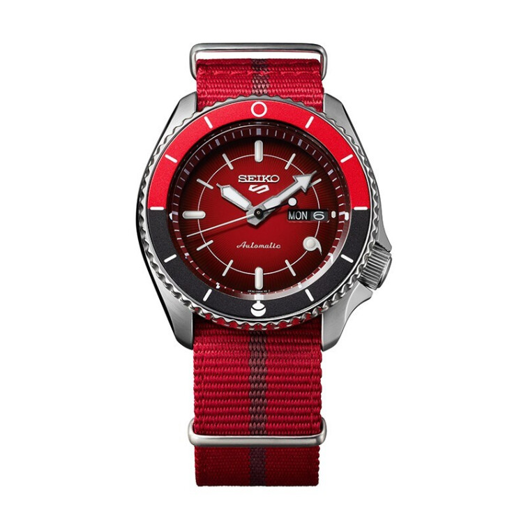 精工（SEIKO）日本手表 Seiko 5号系列火影忍者&博人传联名限量款 双历100米防水机械男表 【宇智波佐良娜】SRPF67K1