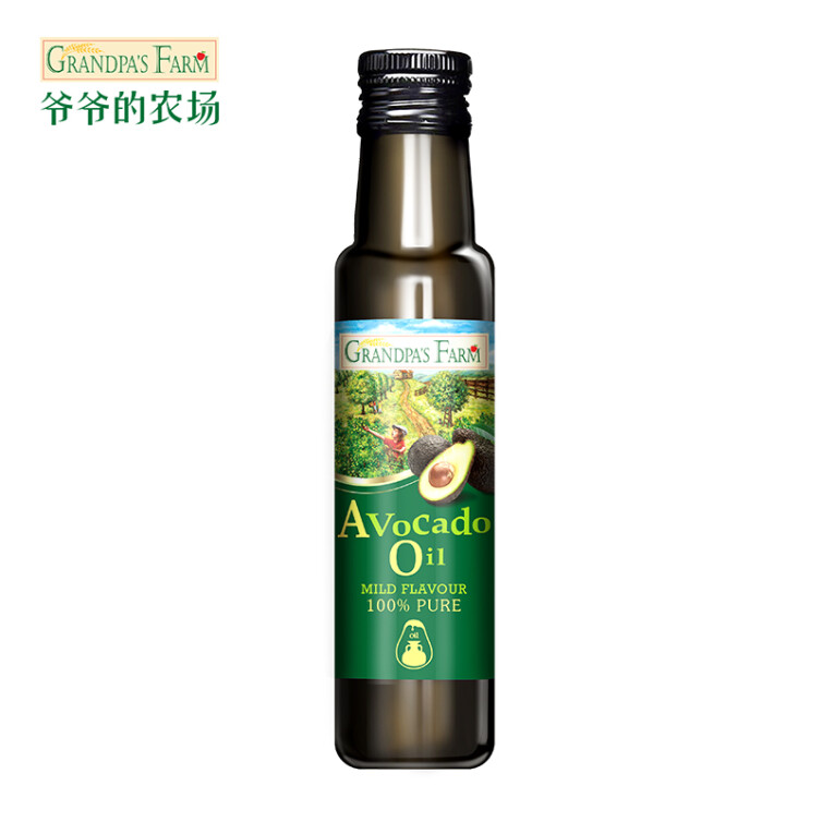 爷爷的农场宝宝热炒食用油 牛油果油100ml 含叶黄素 营养油法国进口