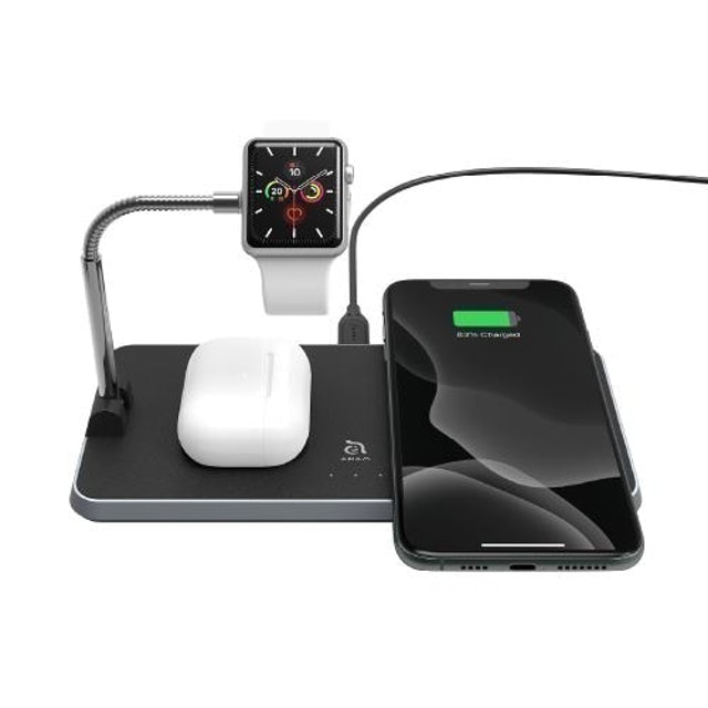 ADAM 亞果元素 苹果手机 苹果耳机 Apple 手表OMNIA M3 3+1磁吸无线充电座 黑色
