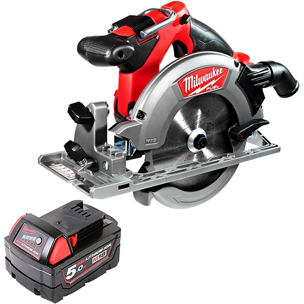Milwaukee M18CCS55 18V 燃油圆锯 165mm 1 x 5Ah 电池