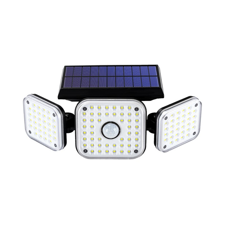 神火 太阳能灯户外灯庭院灯LED灯一拖二新农村家用灯花园照明投光灯防水感应 FF13-C三头太阳能壁灯