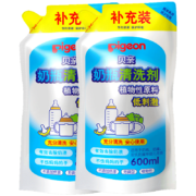 贝亲（Pigeon）奶瓶餐具清洗剂 奶瓶奶嘴清洗液 植物性原料 600ml*2 补充装