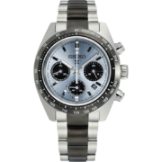 精工（SEIKO） 手表PROSPEX系列熊猫迪太阳电能三眼针钢带夜光100米防水腕表 男女同款 限量款 冰蓝熊猫SSC909P1