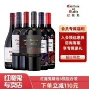 智利原瓶进口，干露酒厂 魔尊+黑金+尊龙+白标干红葡萄酒组合 750ml*6瓶