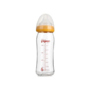 Pigeon 贝亲 经典自然实感系列 AA92 玻璃奶瓶 240ml 黄色 6月
