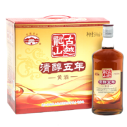 古越龙山 绍兴黄酒 清醇五年 花雕糯米酒 半甜型 500ml*6瓶 整箱装