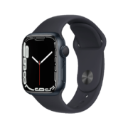 Apple Watch Series 7 智能手表GPS款41 毫米午夜色铝金属表壳午夜色运动型表带 运动手表S7