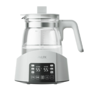 【恒温水壶】奥克斯（AUX）婴儿调奶器温奶器 恒温水壶暖奶热奶器冲泡奶粉保温玻璃电热水壶烧水壶 【简配款】304L白1L