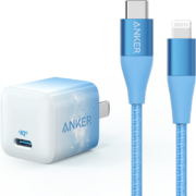 Anker安克 苹果充电器Nano PD20W快充头MFi认证1.2米数据线套装 兼容iPhone14/13/12/11/Promax/8等 蓝