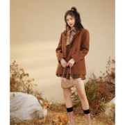 PEACEBIRD 太平鸟 小鹿斑比联名 女士双面呢外套