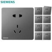西门子（SIEMENS） 插座面板 五孔插座10A强电墙面插座面板 睿致系列极光灰 五孔十只装