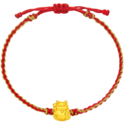 周大福 招财猫系列 定价足金黄金转运珠双色编织手绳 EOR724 ￥560