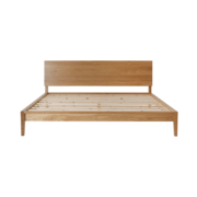 网易严选 实木床 林音系列实木床 卧室家具双人大床现代简约实木床 胡桃木色（升级版） 1.8m床