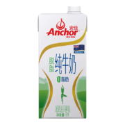 安佳(Anchor)新西兰原装进口 脱脂纯牛奶 3.6g蛋白质/100mL  脱脂 1L*12整箱装 草饲奶源 成人老年人适用