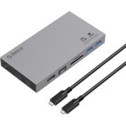 奥睿科（ORICO）扩展坞M.2NVMe硬盘盒桌面拓展Type-c转换器兼容雷电3&4适用Macbook笔记本电脑HUB CDH-10H灰