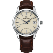 冠蓝狮（Grand Seiko）  【圣诞礼物】gs机械复古奶油面鳄鱼皮表带正装大三针男表 SBGR261G