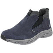 斯凯奇Skechers男士雪地靴高帮皮鞋秋冬季新款高帮保暖防滑加绒加厚户外休闲鞋男237283C 海军蓝色/灰色/NVGY 41