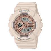 卡西欧（CASIO）手表  BABY-G系列 淡雅裸粉色系 防水运动女士手表 BA-110CP-4A