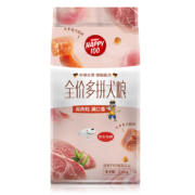 顽皮happy100狗粮 双肉粒多拼狗粮2.5kg 风干鸡肉+风干牛肉 金毛泰迪柯基拉布拉多