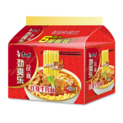 康师傅方便面劲爽乐泡面红烧牛肉味5袋装