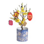 Flowerplus花加「年宵绿植小号蜡梅+加仑盆+盆套」临寒绽放气质文雅脱俗节日美观办公室居家客厅桌面装饰