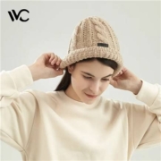 vvc 保暖针织帽子女 浅卡其
