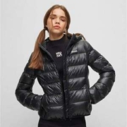 HUGO Hugo Boss 雨果·博斯 Famara-1 女士轻量防泼水连帽棉服夹克50473676