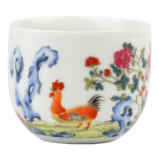 观复博物馆 鸡缸杯景德镇茶具陶瓷主人茶杯品茗单对多人礼品马未都御题诗嘟嘟推荐薄胎仿古创意套装茶具 三人行（三只装））